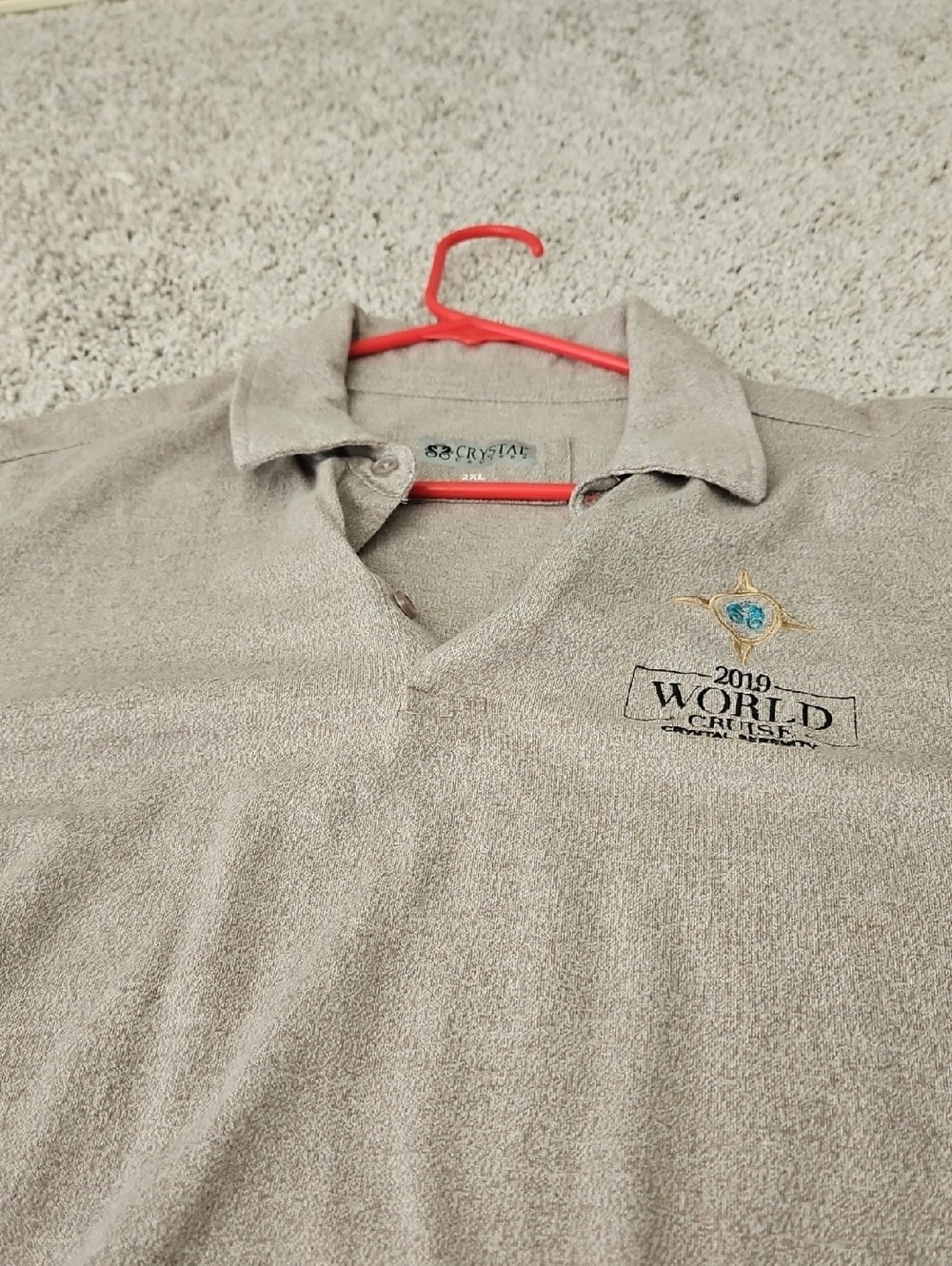 Crystal 2019 World Cruise Beige Polo Towel Shirt